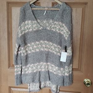 Free People Chunky Mink Combo Hi/Lo Sweater